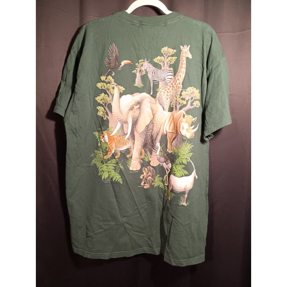 Vintage African Safari Animals Double Side Shirt Size XXL Y2K STL Zoo Streetwear - Picture 5 of 6